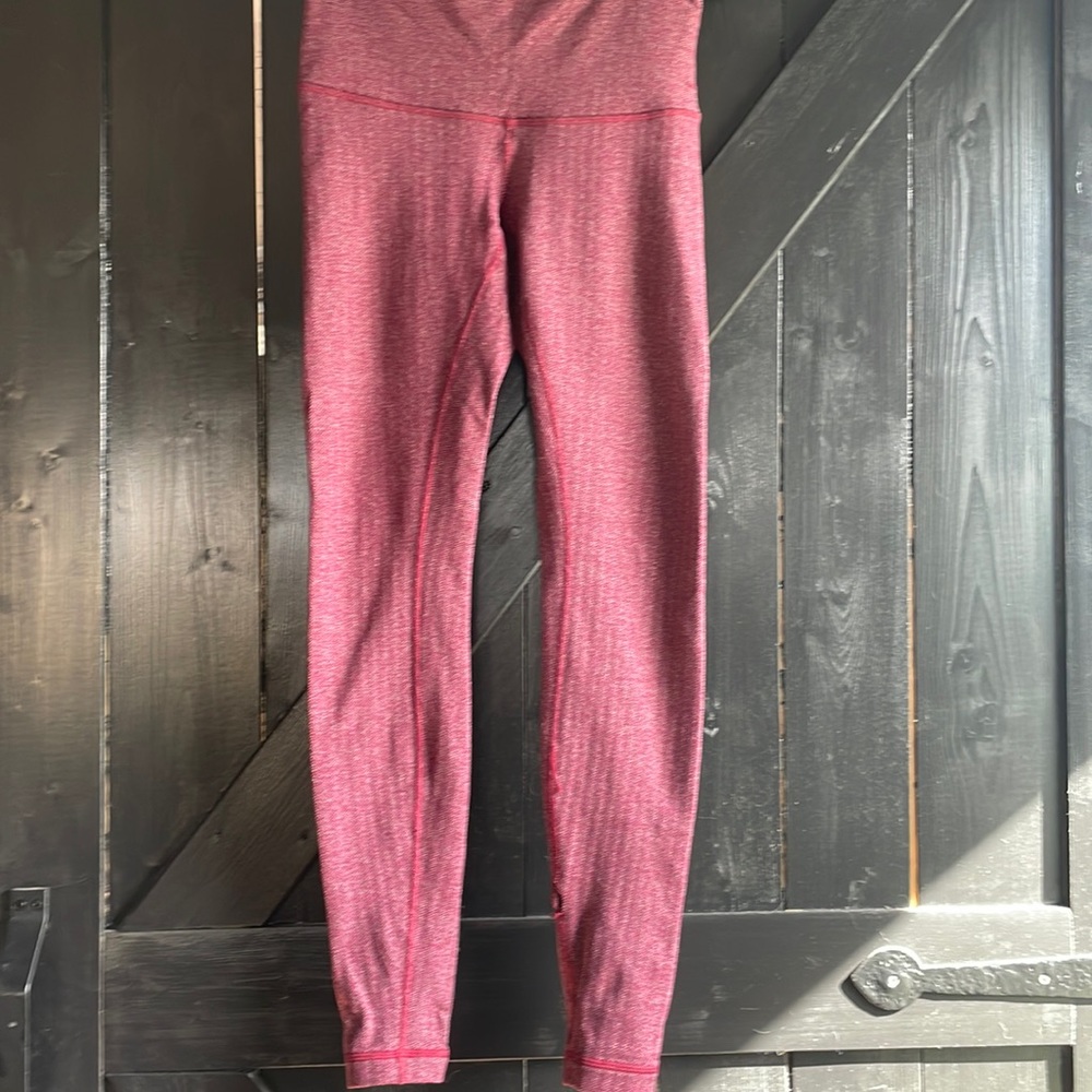 Lululemon burgundy twill leggings size 6